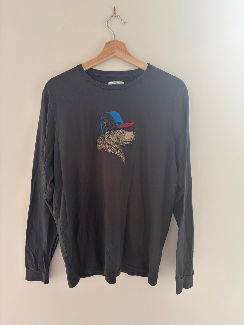 Columbia Unisex Long Sleeve Charcoal Cotton Longsleeve Graphic Tee, L - Picture 3 of 10